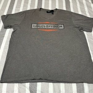 Harley Davidson Distressed Gray Short Sleeve T Shirt Men’s Size 2XL